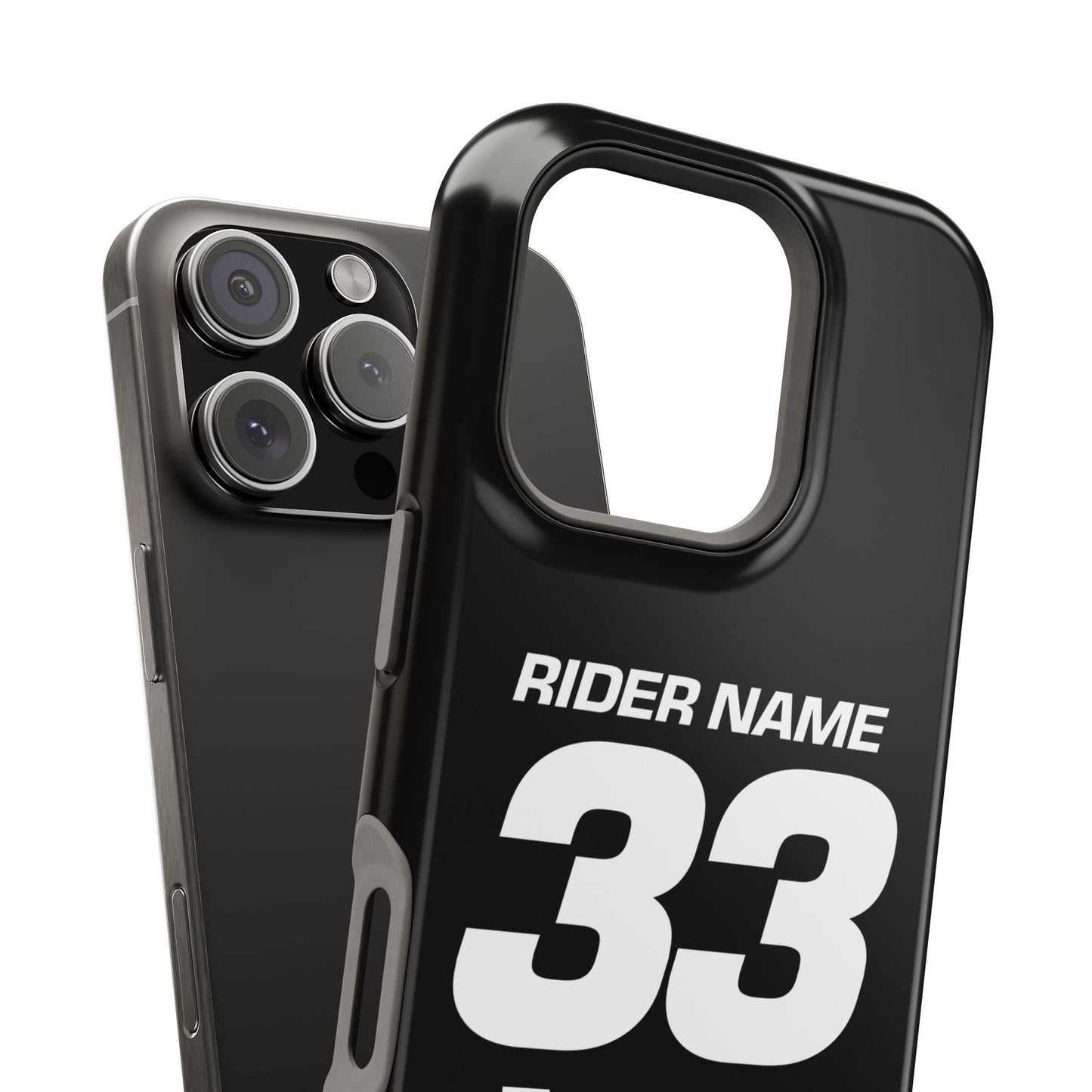Custom Minimalist Motocross Phone Case Personalized Rider Name & Number Magnetic Tough Phone Case