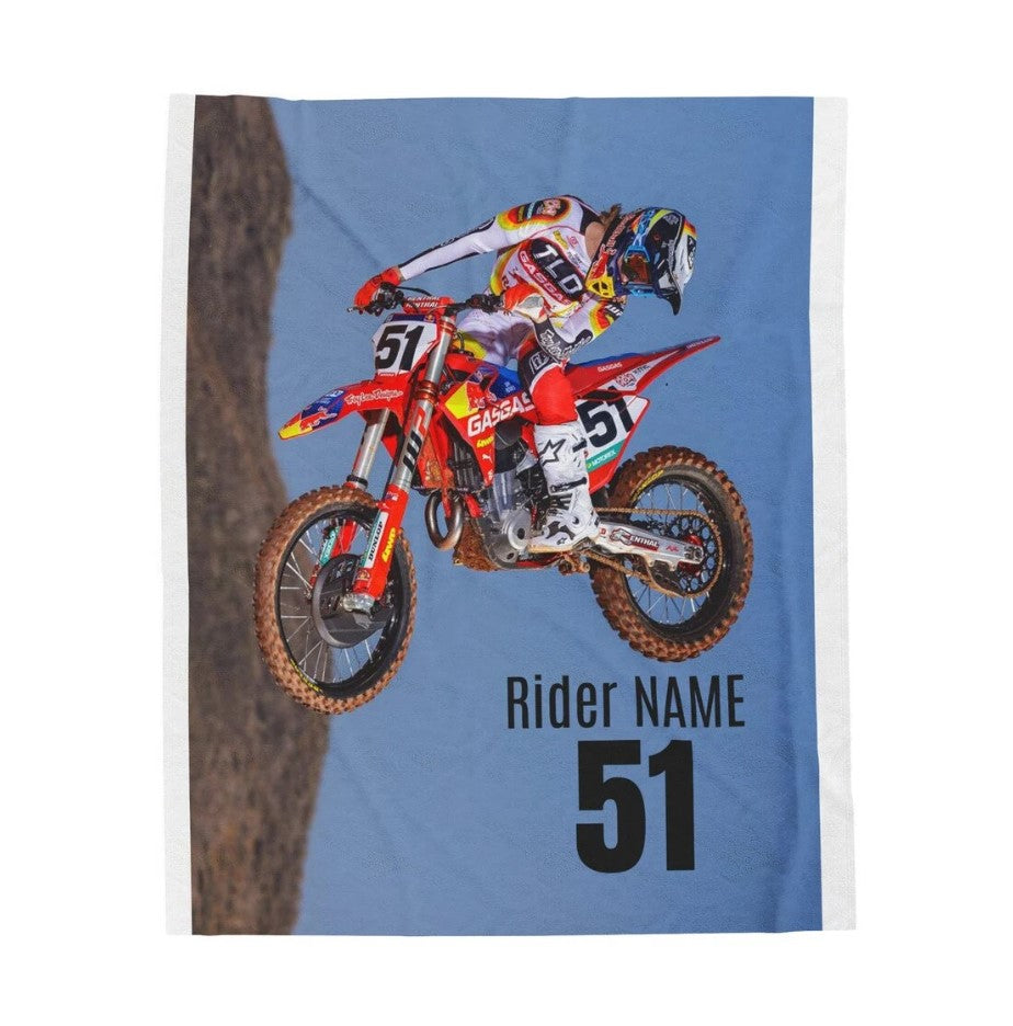 Custom Motocross Rider Blanket
