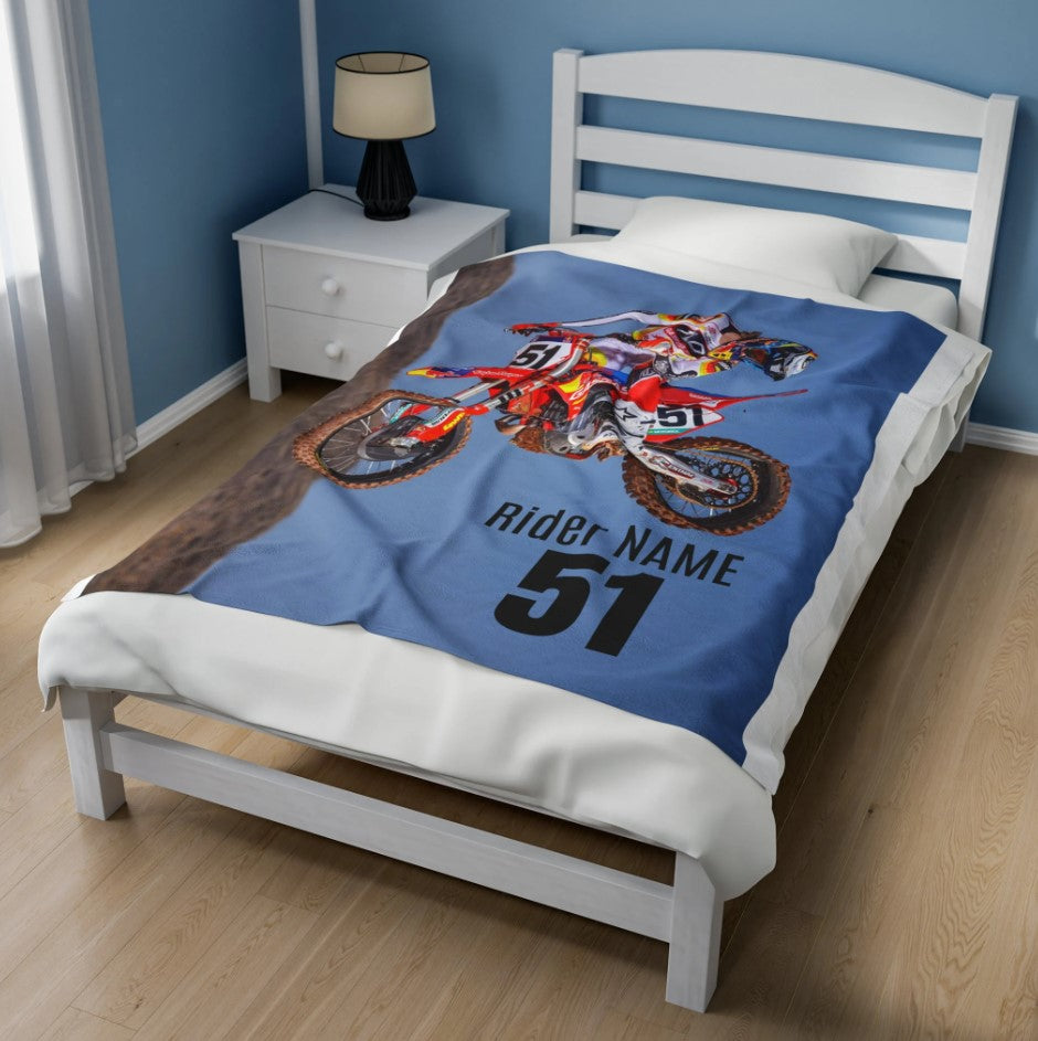 Custom Motocross Rider Blanket