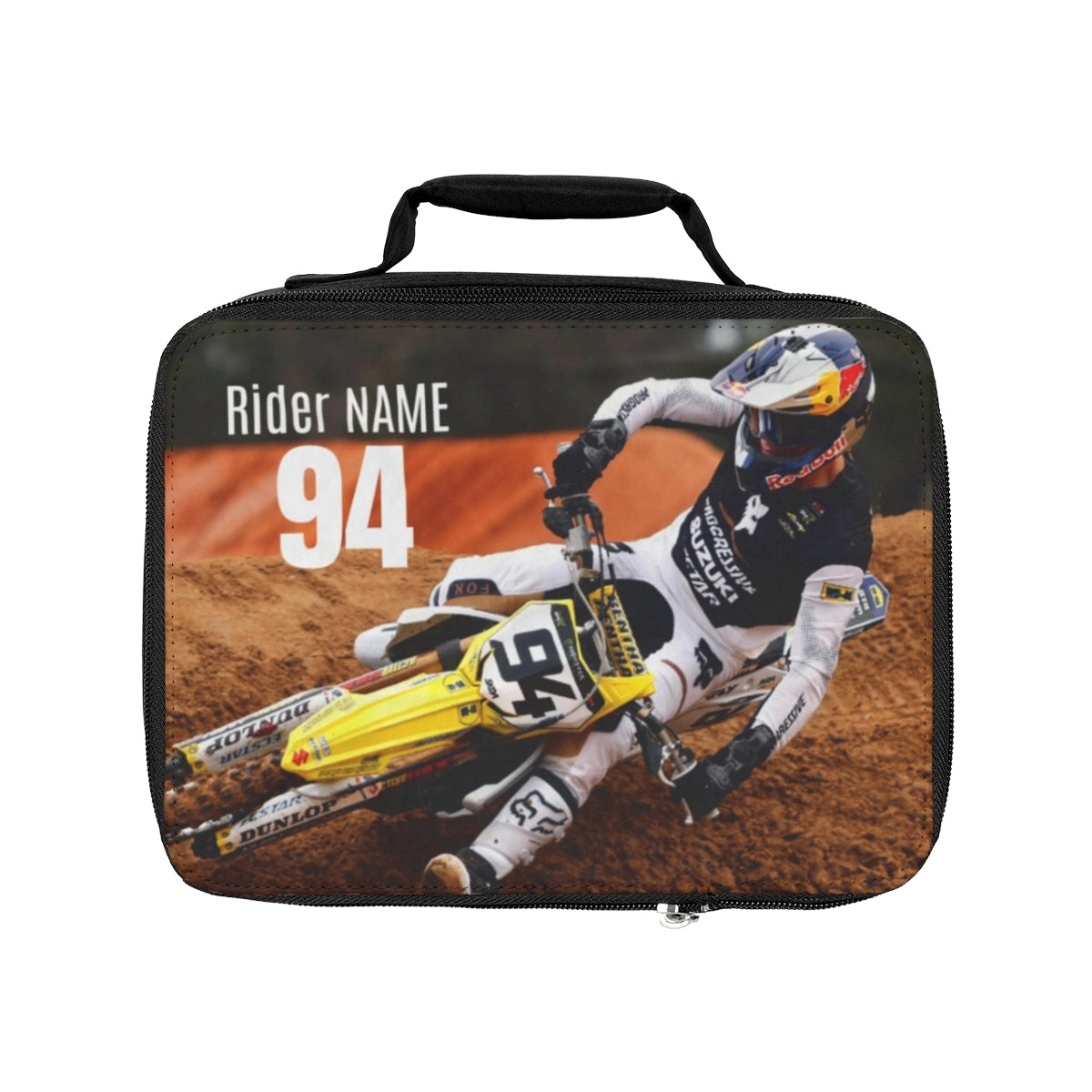 Custom Motocross Rider School Lunch Bag