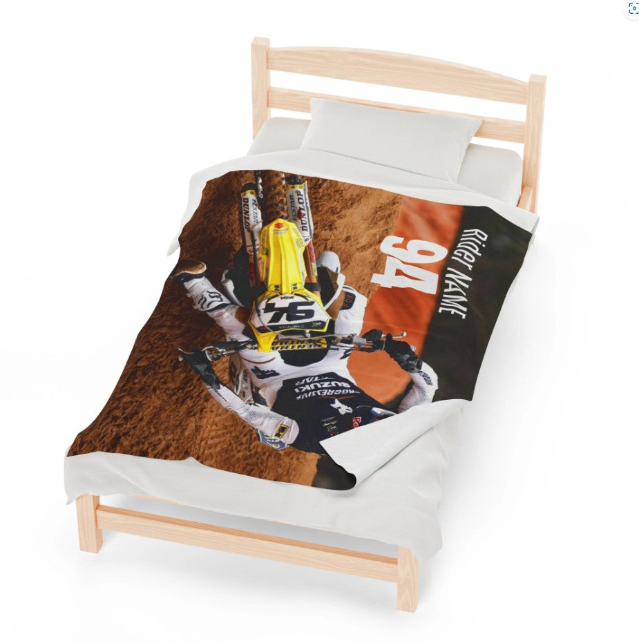 Custom Motocross Rider Blanket