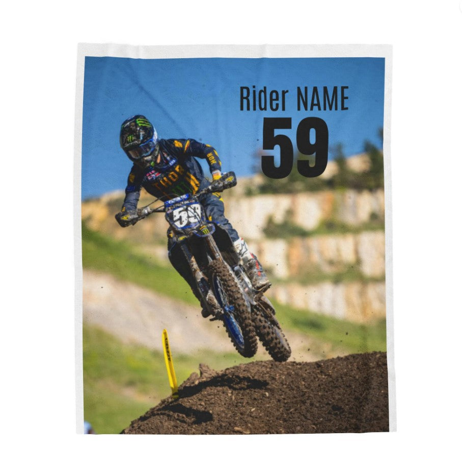 Custom Motocross Rider Blanket