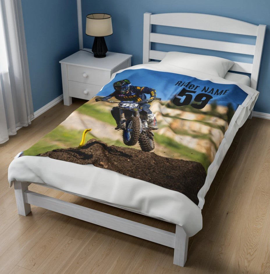Custom Motocross Rider Blanket