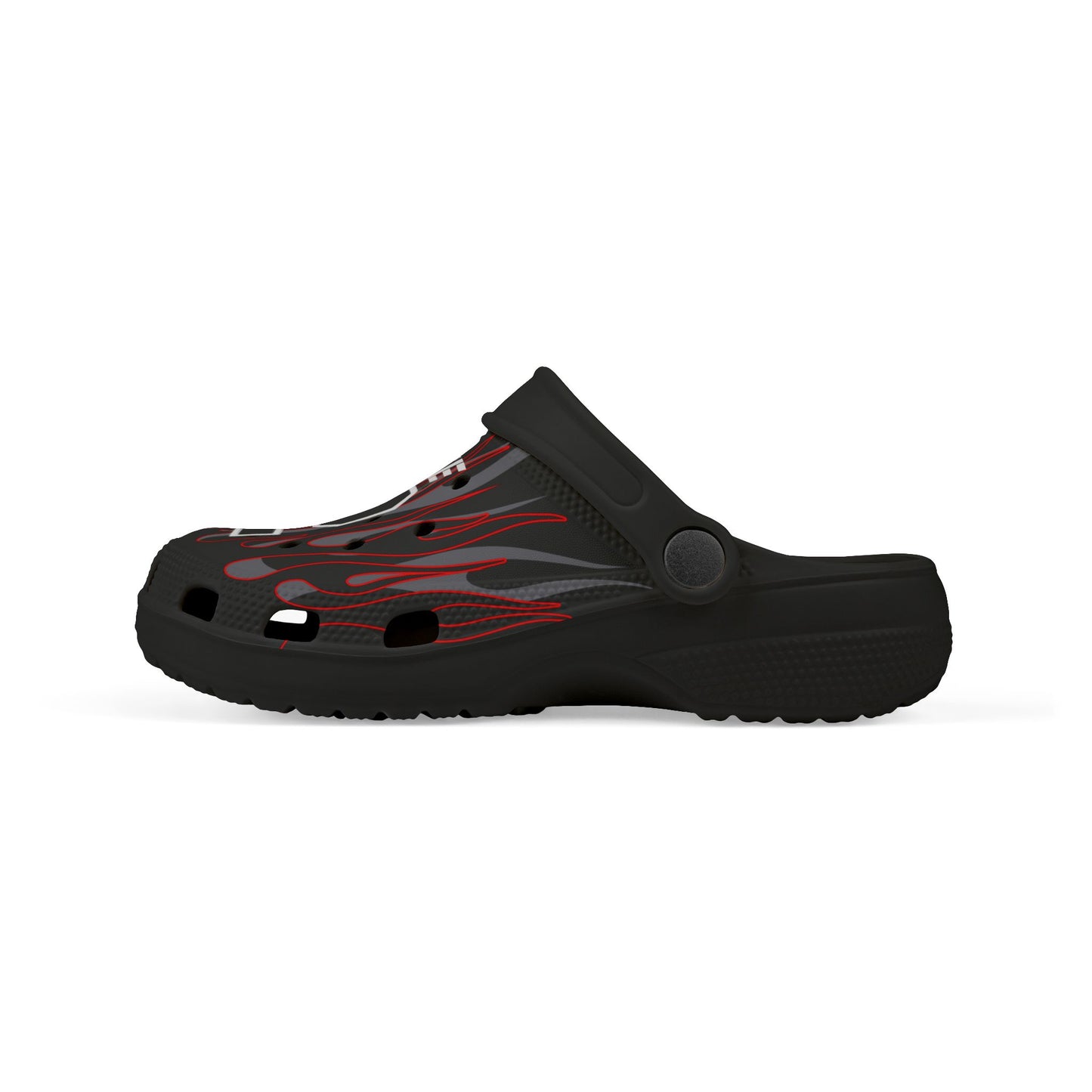 Customizable Flamin Moto Youth Crocs Dirt Bike Rider Crocs Personalized Motocross Logos and Number