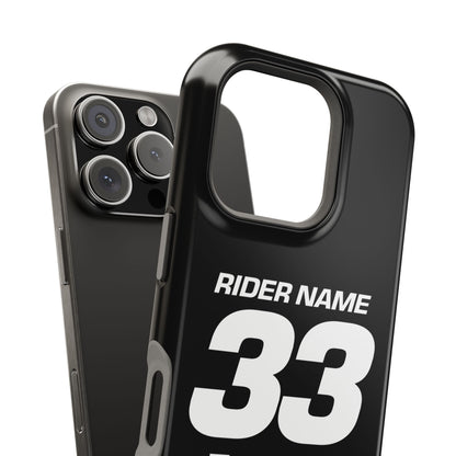 Custom Minimalist Motocross Phone Case Personalized Rider Name & Number  Magnetic Tough Phone Case