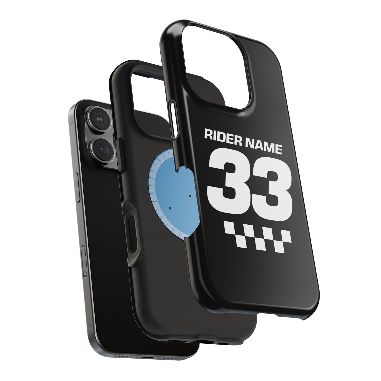 Custom Minimalist Motocross Phone Case Personalized Rider Name & Number  Magnetic Tough Phone Case