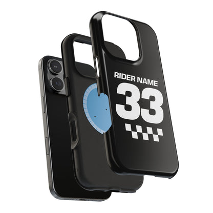 Custom Minimalist Motocross Phone Case Personalized Rider Name & Number  Magnetic Tough Phone Case