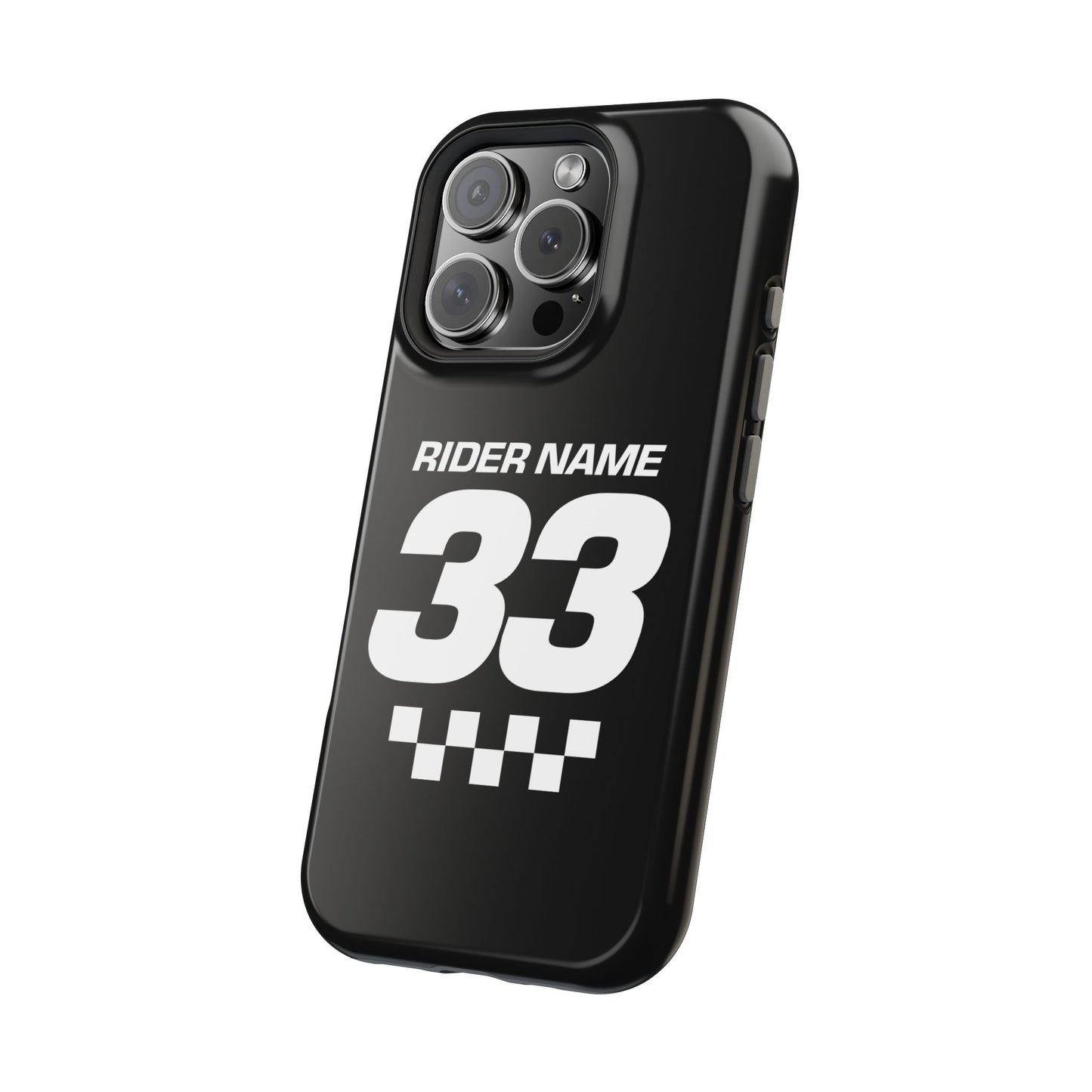 Custom Minimalist Motocross Phone Case Personalized Rider Name & Number  Magnetic Tough Phone Case