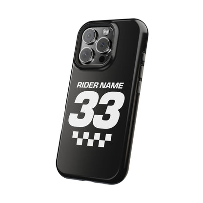 Custom Minimalist Motocross Phone Case Personalized Rider Name & Number  Magnetic Tough Phone Case