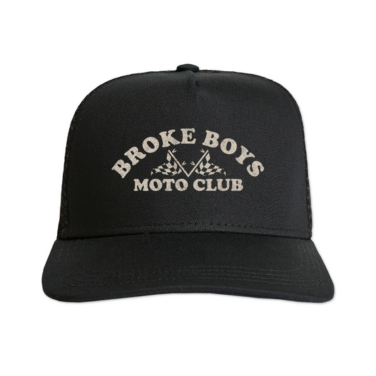 BROKE BOYS MOTO CLUB BLACK Trucker Cap