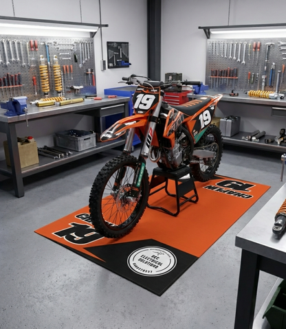 Custom Motocross Garage Mat: Non-Slip Dirt Bike Rug