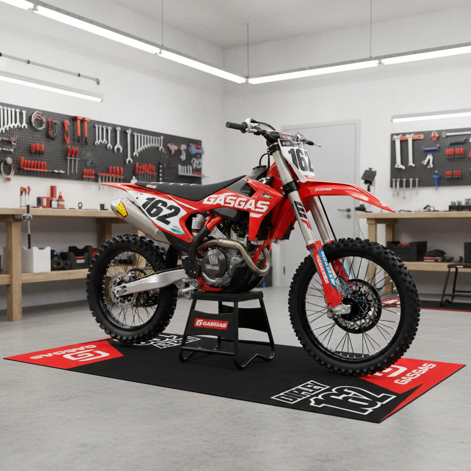 Custom Motocross Garage Mat: Non-Slip Dirt Bike Rug
