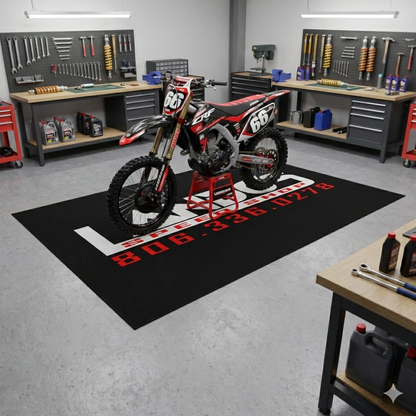 Custom Motocross Garage Mat: Non-Slip Dirt Bike Rug