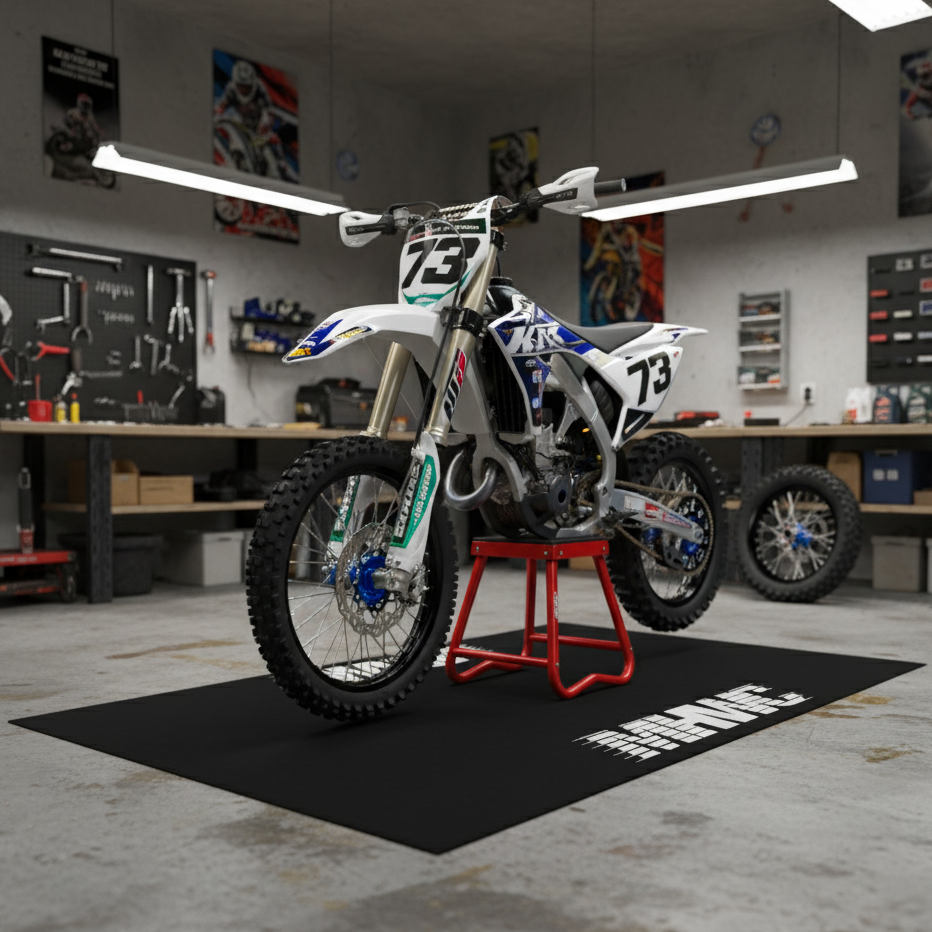 Custom Motocross Garage Mat: Non-Slip Dirt Bike Rug